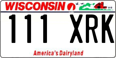 WI license plate 111XRK