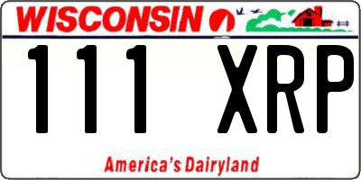 WI license plate 111XRP