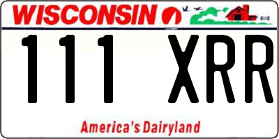 WI license plate 111XRR