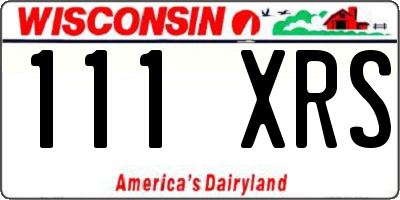 WI license plate 111XRS