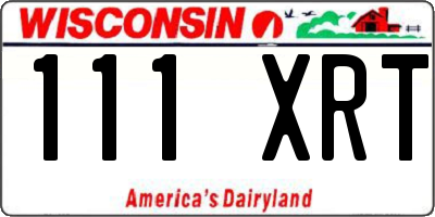 WI license plate 111XRT
