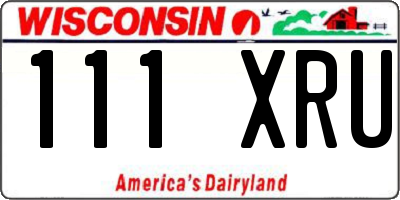 WI license plate 111XRU