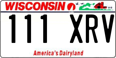 WI license plate 111XRV