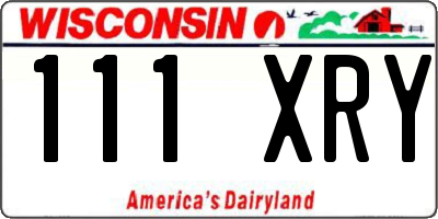 WI license plate 111XRY