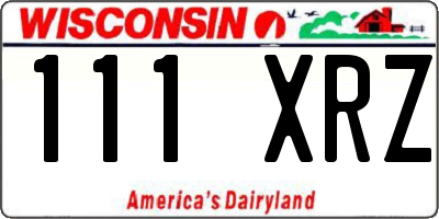 WI license plate 111XRZ