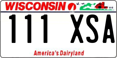WI license plate 111XSA
