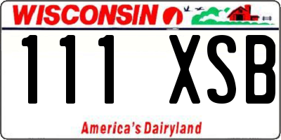WI license plate 111XSB