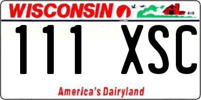 WI license plate 111XSC