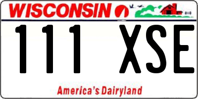 WI license plate 111XSE
