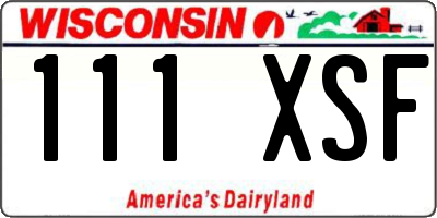 WI license plate 111XSF