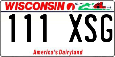 WI license plate 111XSG