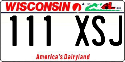 WI license plate 111XSJ
