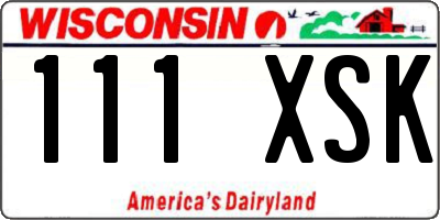 WI license plate 111XSK