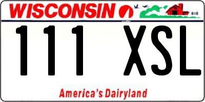 WI license plate 111XSL
