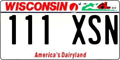 WI license plate 111XSN