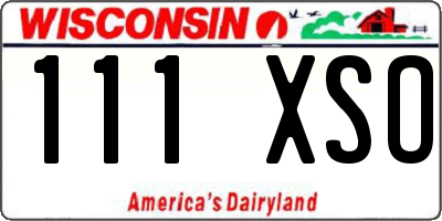 WI license plate 111XSO