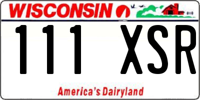 WI license plate 111XSR
