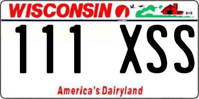 WI license plate 111XSS