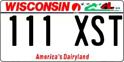 WI license plate 111XST