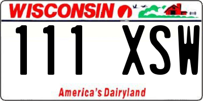 WI license plate 111XSW