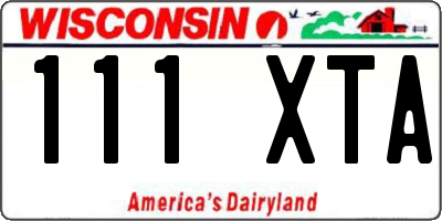 WI license plate 111XTA
