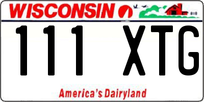 WI license plate 111XTG