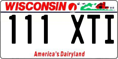WI license plate 111XTI