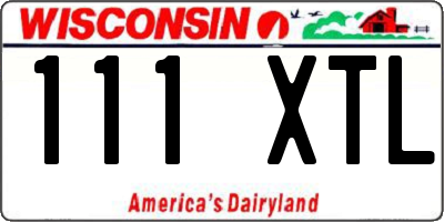 WI license plate 111XTL