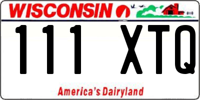 WI license plate 111XTQ
