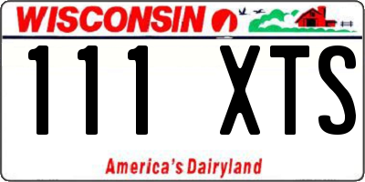 WI license plate 111XTS