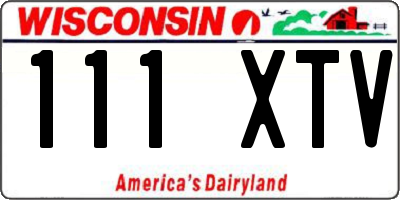 WI license plate 111XTV
