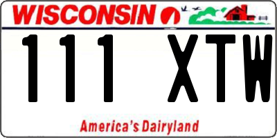 WI license plate 111XTW