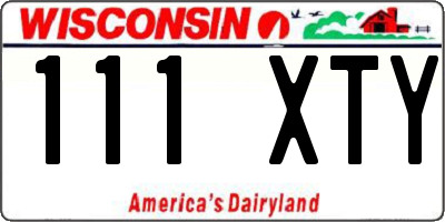 WI license plate 111XTY