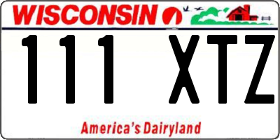 WI license plate 111XTZ