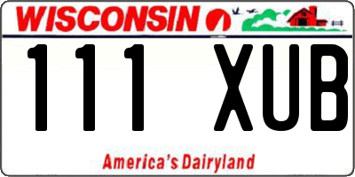 WI license plate 111XUB