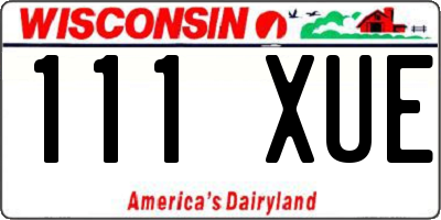 WI license plate 111XUE