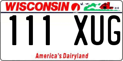 WI license plate 111XUG