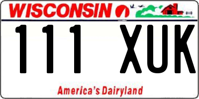 WI license plate 111XUK