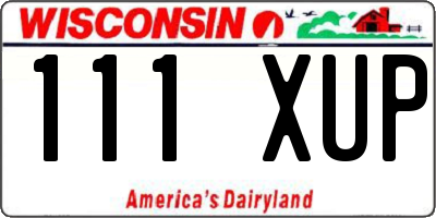 WI license plate 111XUP