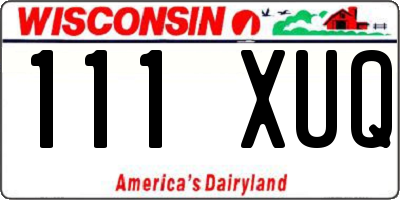 WI license plate 111XUQ