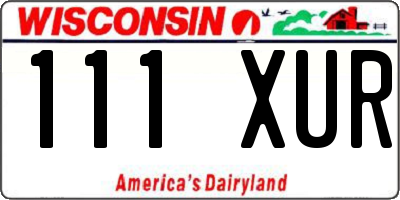 WI license plate 111XUR