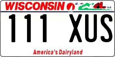WI license plate 111XUS