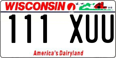 WI license plate 111XUU