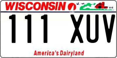 WI license plate 111XUV