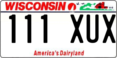WI license plate 111XUX