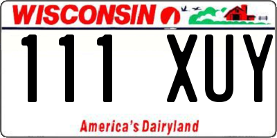 WI license plate 111XUY