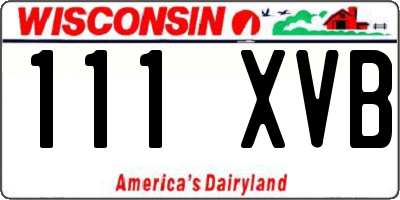 WI license plate 111XVB