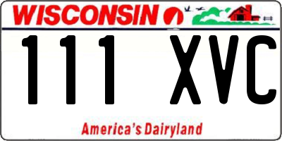 WI license plate 111XVC