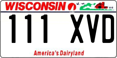 WI license plate 111XVD