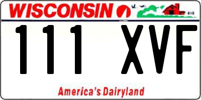 WI license plate 111XVF